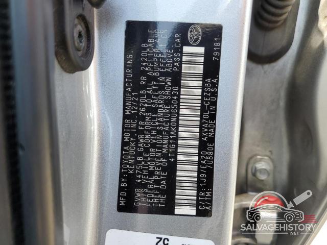 4T1G11AK0NU650430 2022 TOYOTA CAMRY photo no. 13