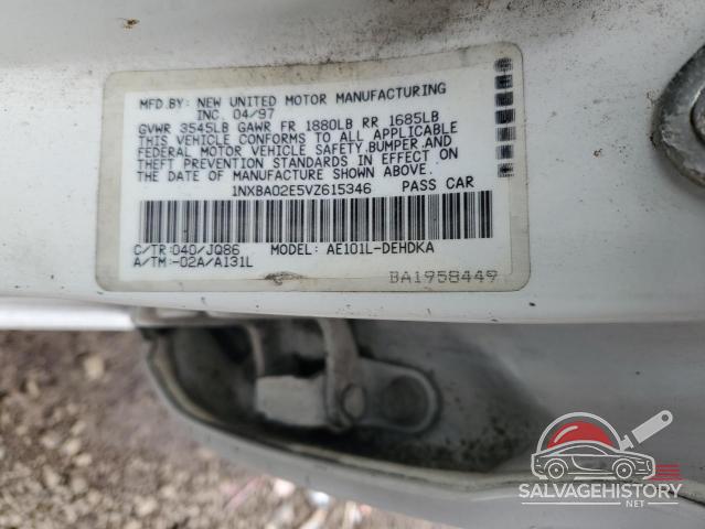 1NXBA02E5VZ615346 1997 TOYOTA COROLLA photo no. 12
