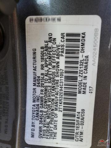 2T1KR32E94C311057 2004 TOYOTA COROLLA photo no. 12