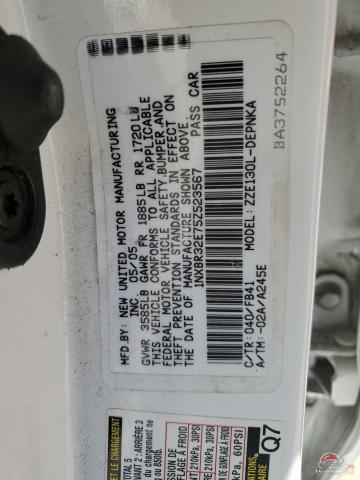 1NXBR32E75Z523567 2005 TOYOTA COROLLA photo no. 12