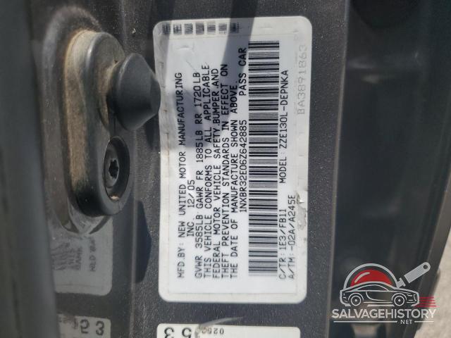 1NXBR32E06Z642885 2006 TOYOTA COROLLA photo no. 12