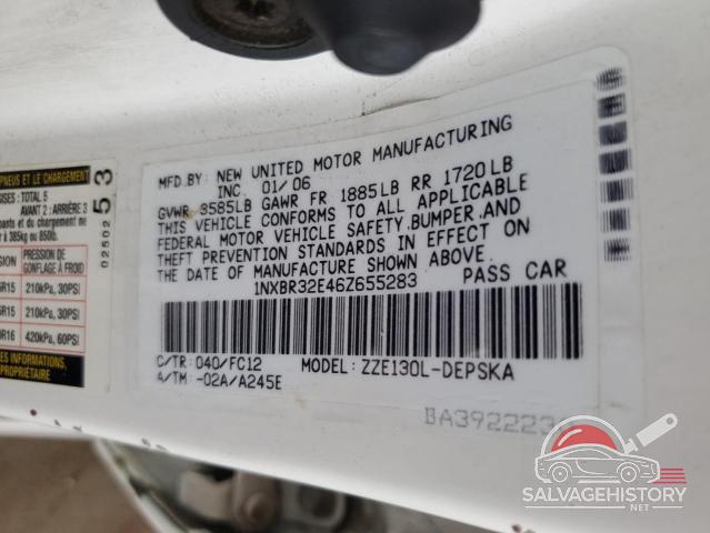 1NXBR32E46Z655283 2006 TOYOTA COROLLA photo no. 13