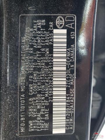 2T1BR32E26C611221 2006 TOYOTA COROLLA photo no. 12