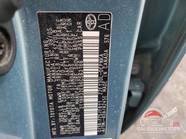 2T1BR32E96C563166 2006 TOYOTA COROLLA photo no. 12