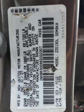 1NXBR30E88Z022307 2008 TOYOTA COROLLA photo no. 12