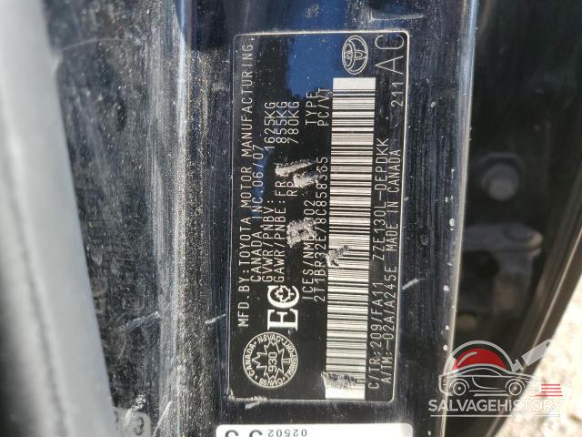 2T1BR32E78C858365 2008 TOYOTA COROLLA photo no. 13