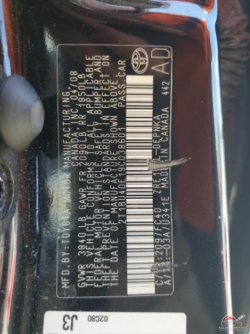 2T1BU40E19C038601 2009 TOYOTA COROLLA photo no. 13