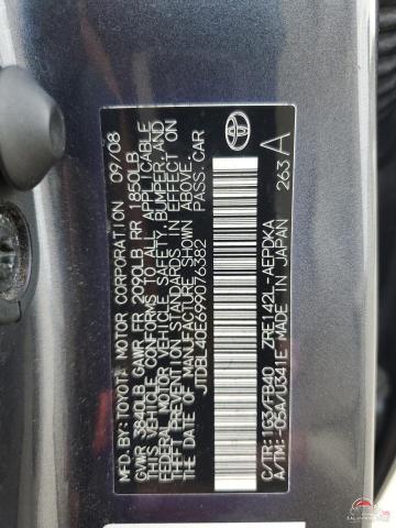 JTDBL40E699076382 2009 TOYOTA COROLLA photo no. 12