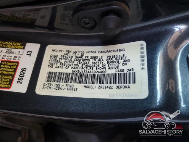 1NXBU4EE4AZ324499 2010 TOYOTA COROLLA photo no. 12