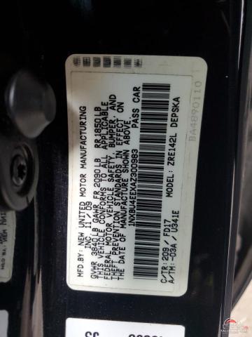 1NXBU4EEXAZ300983 2010 TOYOTA COROLLA photo no. 12