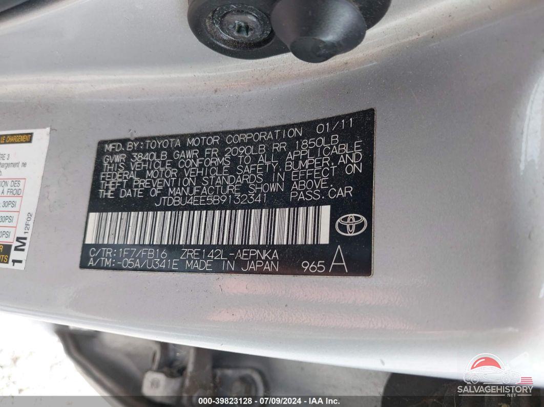 JTDBU4EE5B9132341 2011 TOYOTA COROLLA photo no. 9