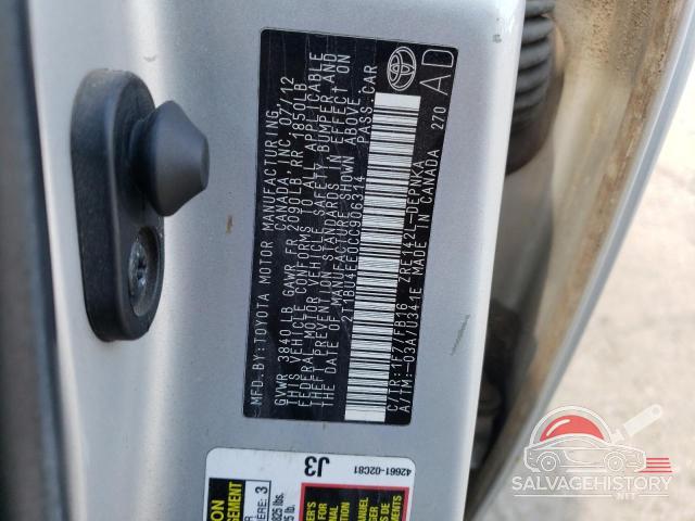 2T1BU4EE0CC906314 2012 TOYOTA COROLLA photo no. 12