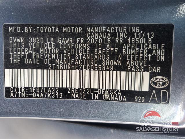 2T1BURHE7EC055849 2014 TOYOTA COROLLA photo no. 13