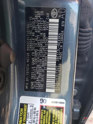 2T1BURHE1FC415392 2015 TOYOTA COROLLA photo no. 12