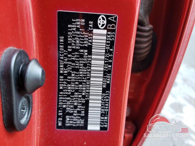 5YFBURHE1HP677268 2017 TOYOTA COROLLA photo no. 12