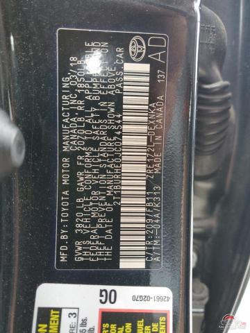 2T1BURHE0JC074544 2018 TOYOTA COROLLA photo no. 13