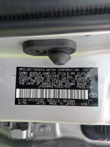 JTDS4MCE7N3507947 2022 TOYOTA COROLLA photo no. 12