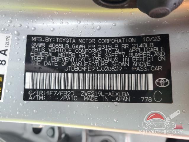 JTDBCMFE9RJ020829 2024 TOYOTA COROLLA photo no. 12