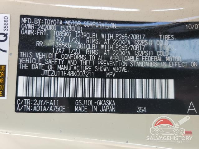 JTEZU11F48K003211 2008 TOYOTA FJ CRUISER photo no. 13