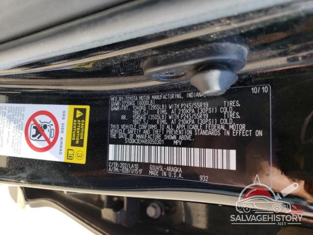 5TDDK3EH4BS050301 2011 TOYOTA HIGHLANDER photo no. 13