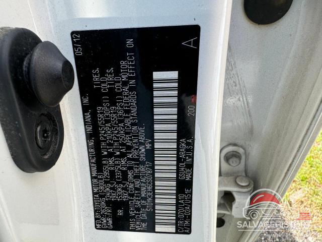 5TDYK3EH6CS078717 2012 TOYOTA HIGHLANDER photo no. 10