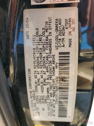JTEHT05J752072932 2005 TOYOTA LAND CRUIS photo no. 12