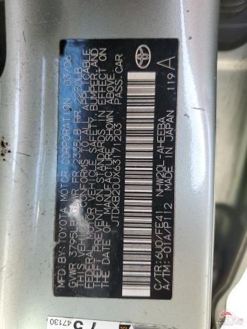 JTDKB20UX63171203 2006 TOYOTA PRIUS photo no. 12