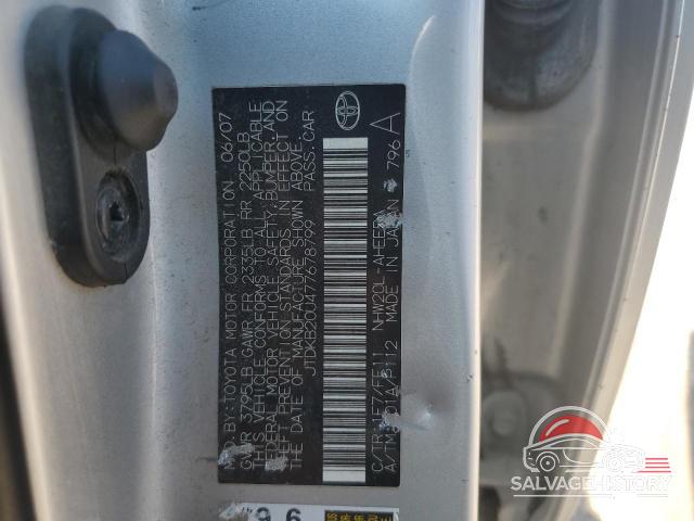 JTDKB20U477678799 2007 TOYOTA PRIUS photo no. 12
