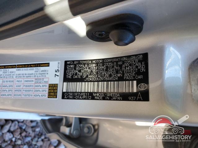JTDKB20U397844524 2009 TOYOTA PRIUS photo no. 12