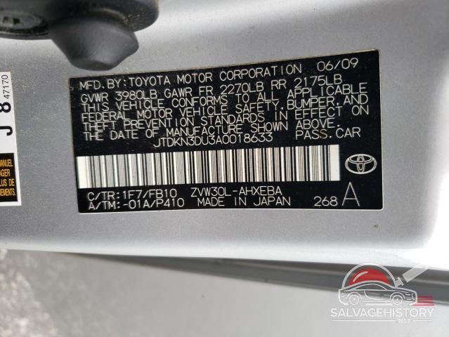 JTDKN3DU3A0018633 2010 TOYOTA PRIUS photo no. 12