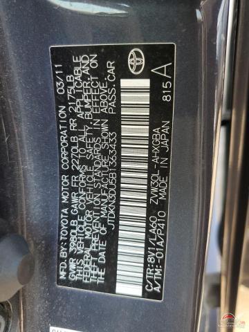 JTDKN3DU5B1363433 2011 TOYOTA PRIUS photo no. 12