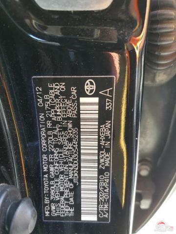 JTDKN3DU3C5445235 2012 TOYOTA PRIUS photo no. 12