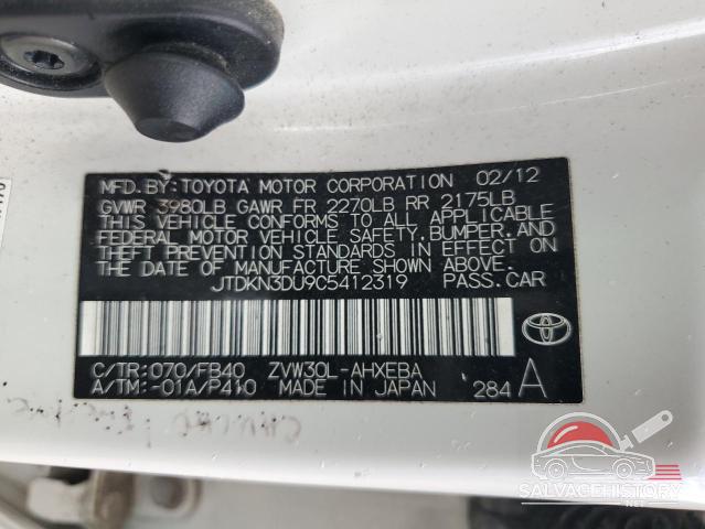 JTDKN3DU9C5412319 2012 TOYOTA PRIUS photo no. 13