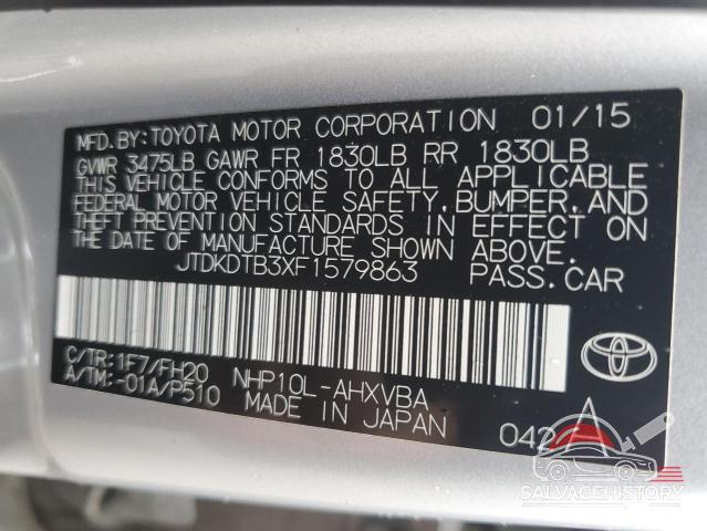 JTDKDTB3XF1579863 2015 TOYOTA PRIUS photo no. 12