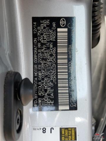 JTDKN3DU2F0434986 2015 TOYOTA PRIUS photo no. 12