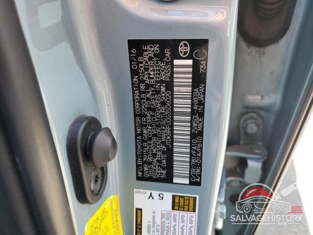 JTDKBRFU0G3506020 2016 TOYOTA PRIUS photo no. 12