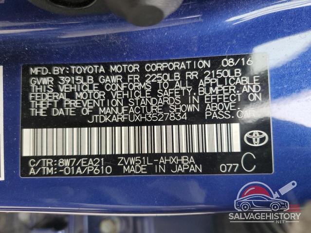 JTDKARFUXH3527834 2017 TOYOTA PRIUS photo no. 12