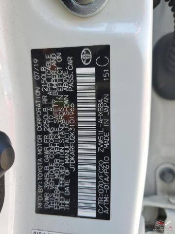 JTDKARFU2K3101966 2019 TOYOTA PRIUS photo no. 12
