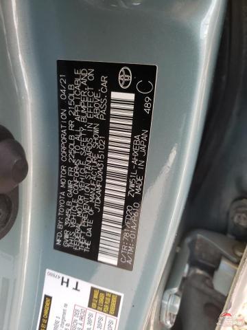 JTDKAMFUXM3151021 2021 TOYOTA PRIUS photo no. 12