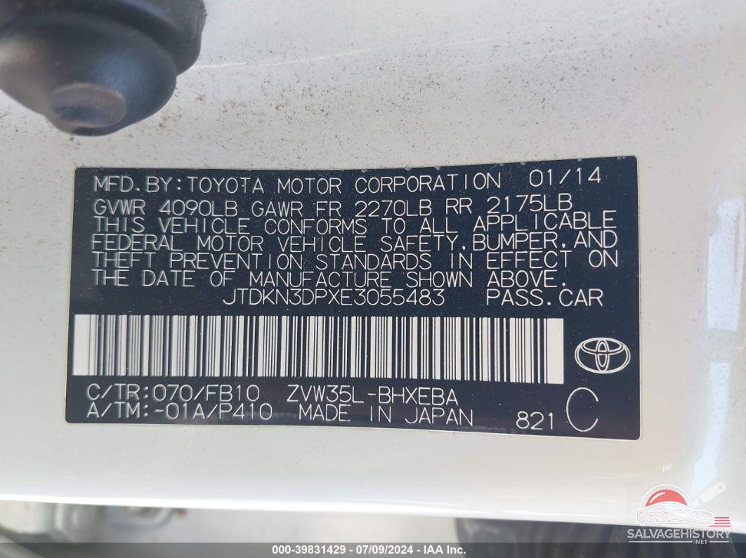 JTDKN3DPXE3055483 2014 TOYOTA PRIUS PLUG-IN photo no. 9