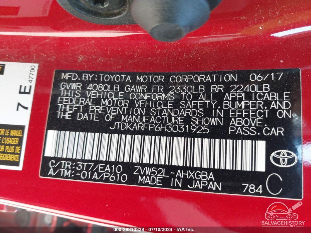 JTDKARFP6H3031925 2017 TOYOTA PRIUS PRIME photo no. 9