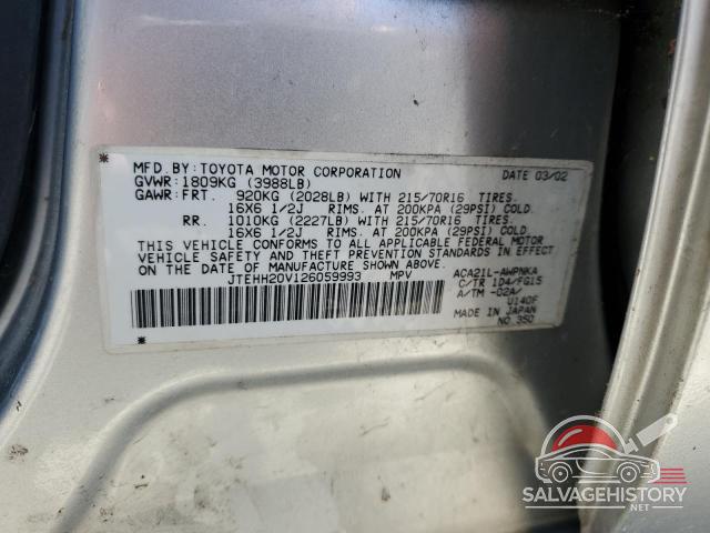 JTEHH20V126059993 2002 TOYOTA RAV4 photo no. 12
