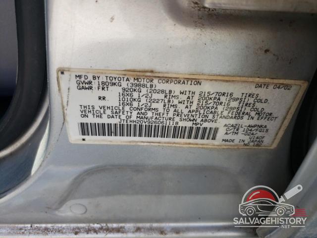 JTEHH20V926061118 2002 TOYOTA RAV4 photo no. 12