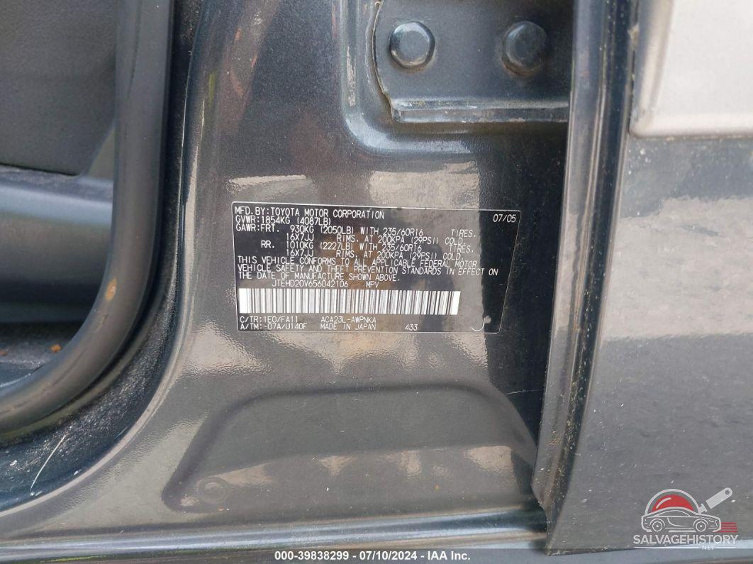 JTEHD20V656042106 2005 TOYOTA RAV4 photo no. 9