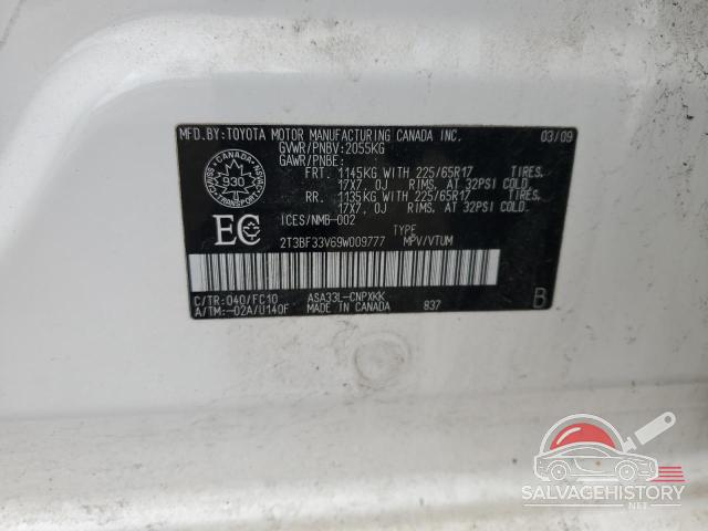 2T3BF33V69W009777 2009 TOYOTA RAV4 photo no. 13