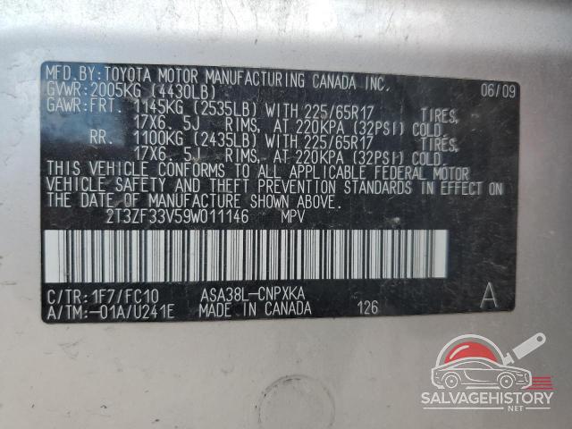 2T3ZF33V59W011146 2009 TOYOTA RAV4 photo no. 13