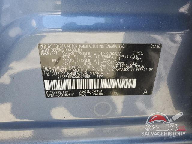 2T3ZF4DVXAW027688 2010 TOYOTA RAV4 photo no. 12