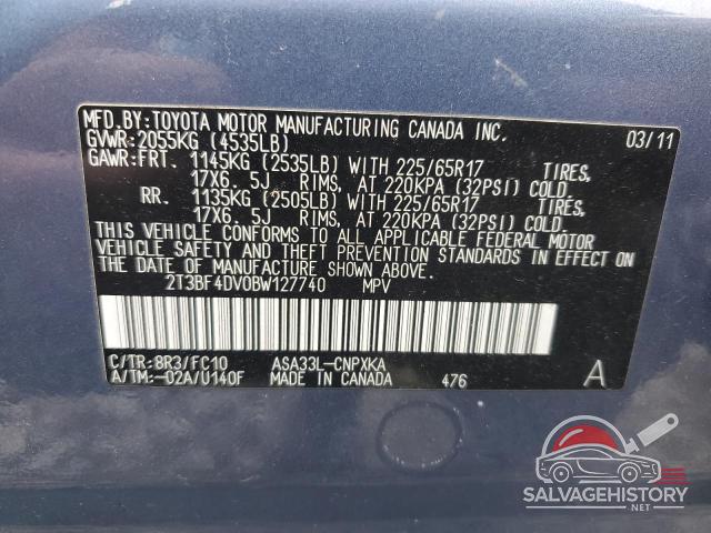 2T3BF4DV0BW127740 2011 TOYOTA RAV4 photo no. 12