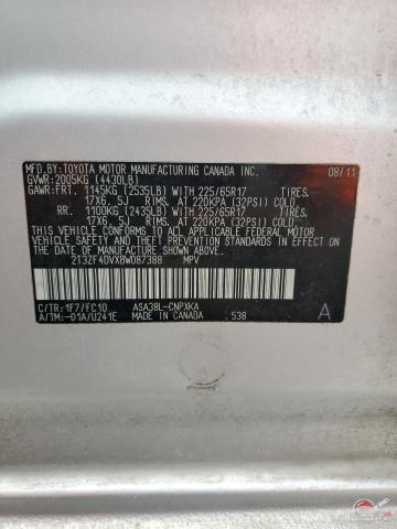 2T3ZF4DVXBW087388 2011 TOYOTA RAV4 photo no. 12