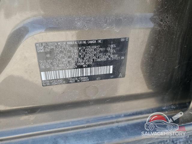 2T3DK4DVXCW086524 2012 TOYOTA RAV4 photo no. 12